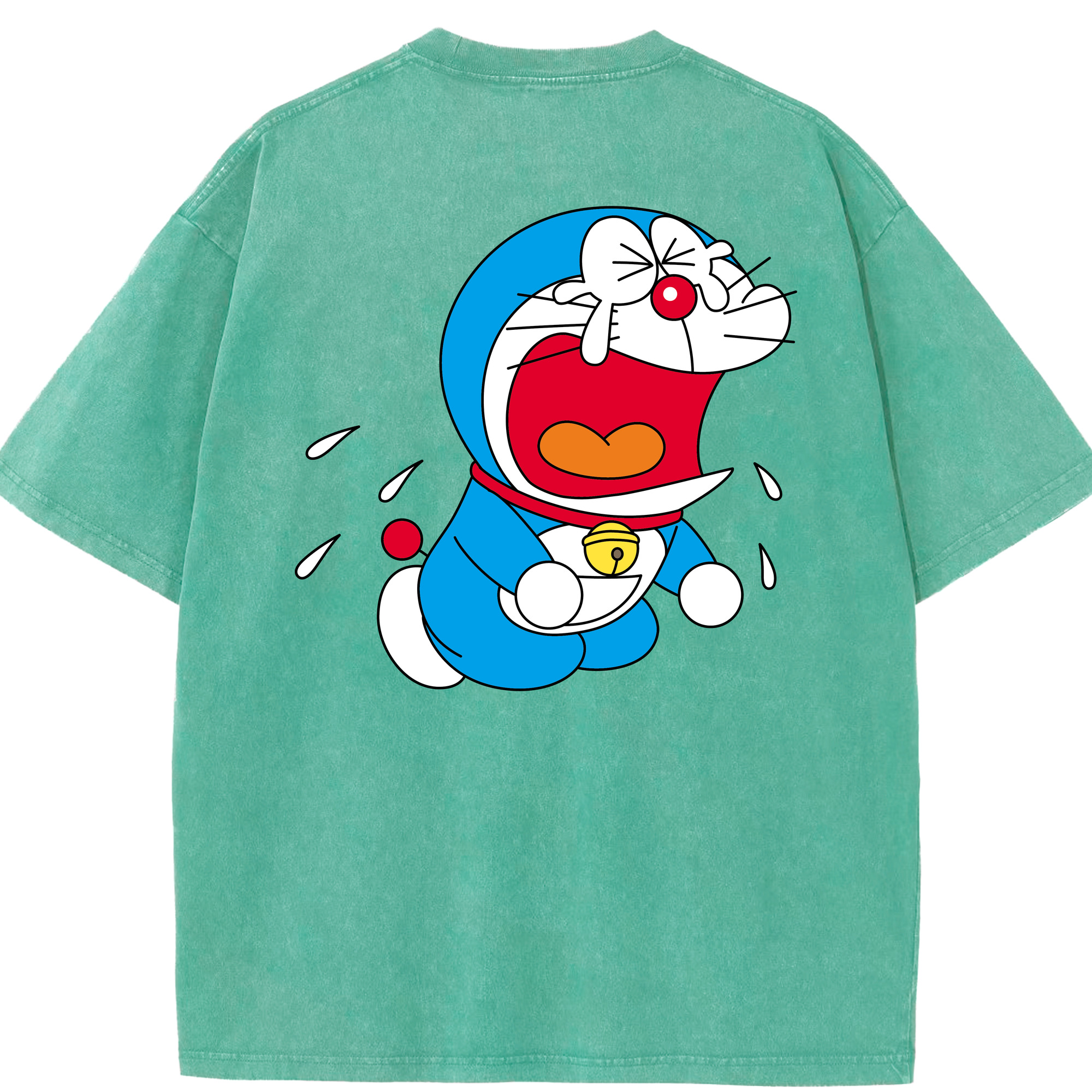 （画像用） ドラえもん Doraemon 綿100% ヴィンテージ風 半袖Tシャツ（背面プリント）